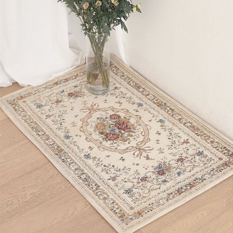 1pc European And American Style French Style Country Style Pastoral Style Vintage Style Floral Pattern Floor Mat
