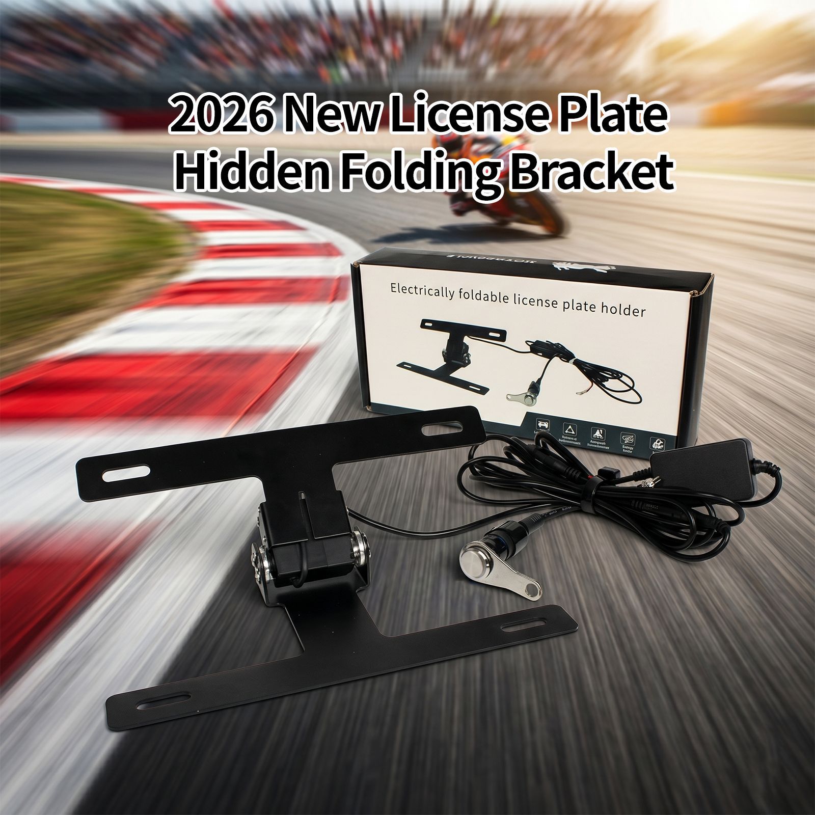 Electric Remote-controlled Foldable Track Modified Short Tail Rear License Plate Holder