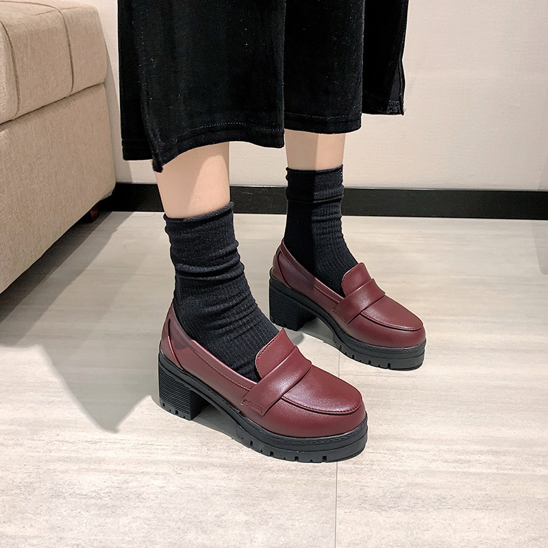 Spring And Autumn New Wild Thick Bottom Thick Heel