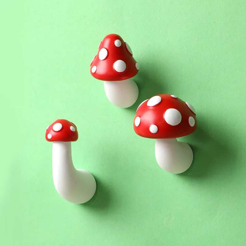 Red Mushroom 3D Stereo Refrigerator With Magnetic Sticker