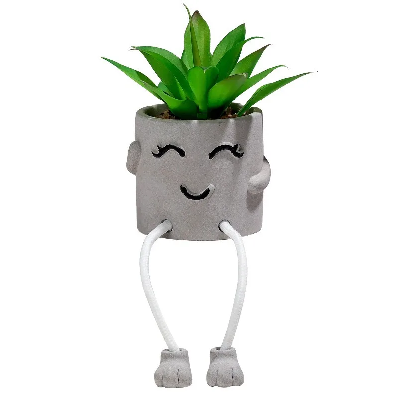 Orins style simulation succulent small potted plant creative office desktop hanging foot doll fake green plant decorative decoration