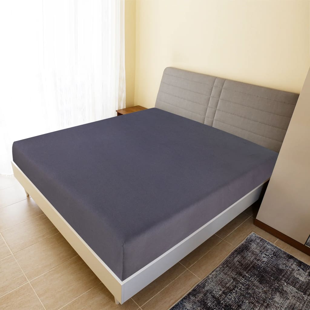 Fitted Sheet Jersey Anthracite Cotton Fitted Sheet 2