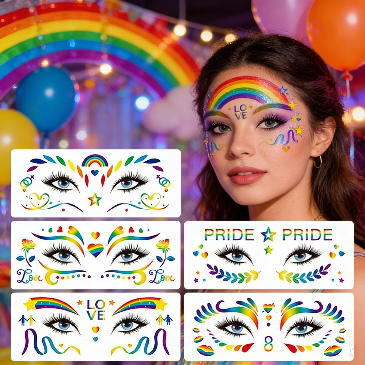 10-piece Rainbow Carnival Accessories For Colorful Celebrations—party Decorations