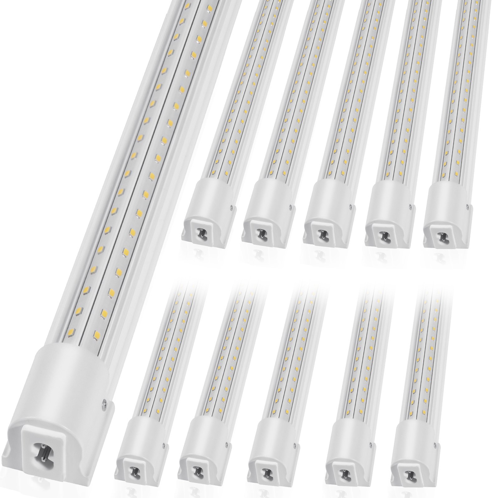 10 Pack LED Shop Light, 4 FT, 40W Linkable Shop Light Fixture, 5000 LM Ceiling Lights 59 In Power Cords With ON/OFF Switch 48 In Connector Cables, For Garage Warehouse Home Workkshop And Office