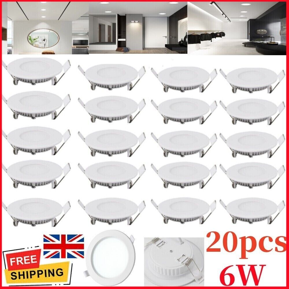 20X Ultra Slim Recessed LED Flat Panel Ceiling Spot Lights Downlights Spotlights