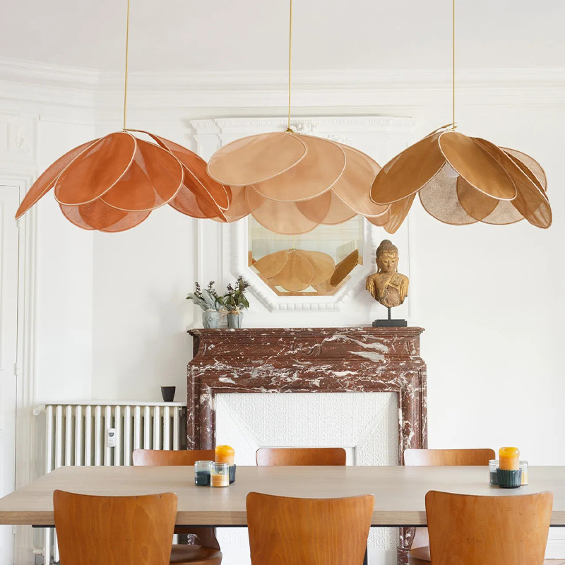 Cloth-craft Hanging Lamp Log Wind Hotel Lamp