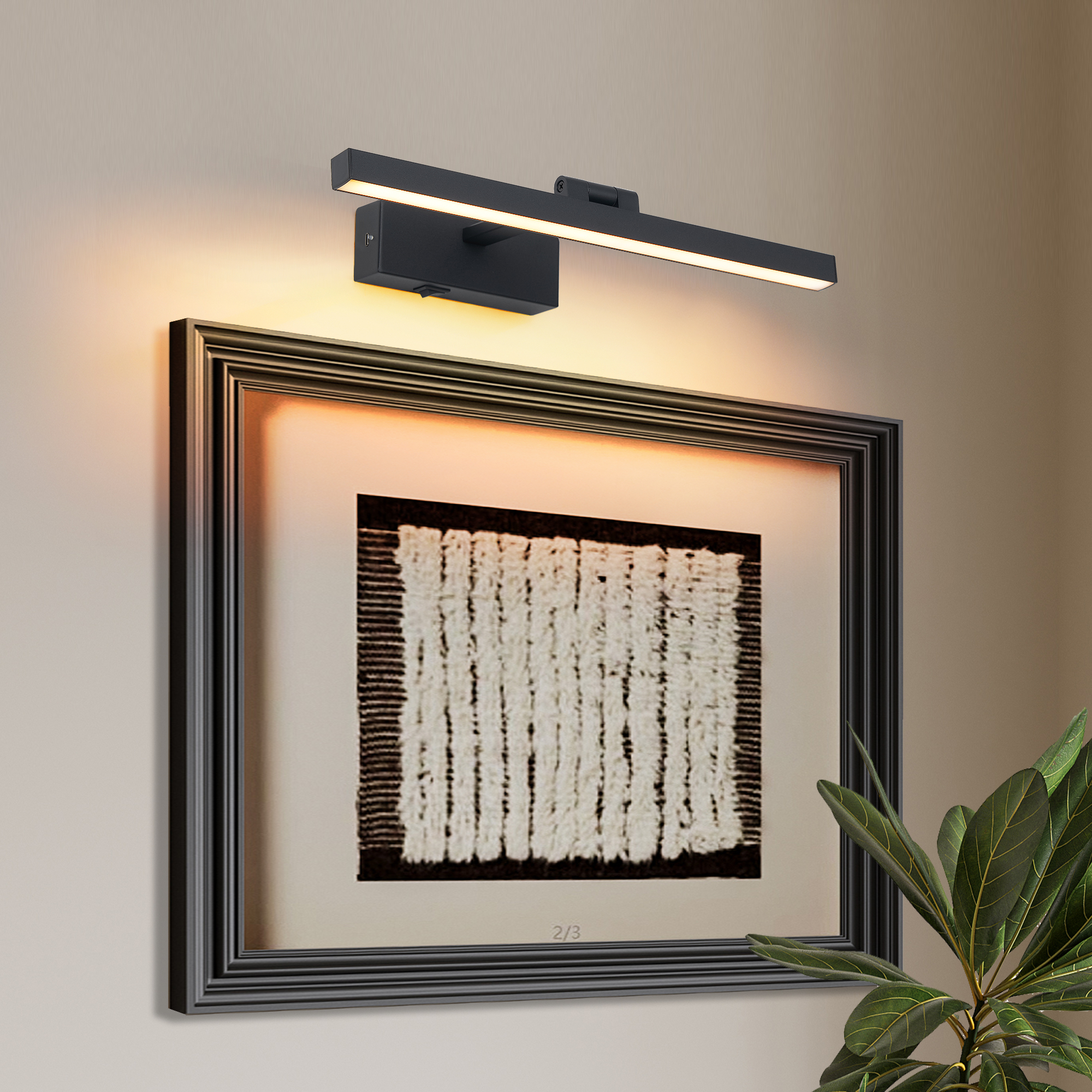 16inch Black Bathroom Light Fixtures Over Mirror Modern Dimmable LED Vanity Light For Bathroom Wall Lighting
