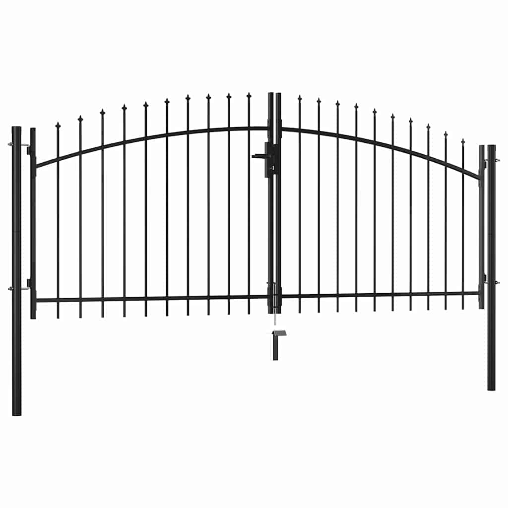 Double-leaf garden gate with spearheads