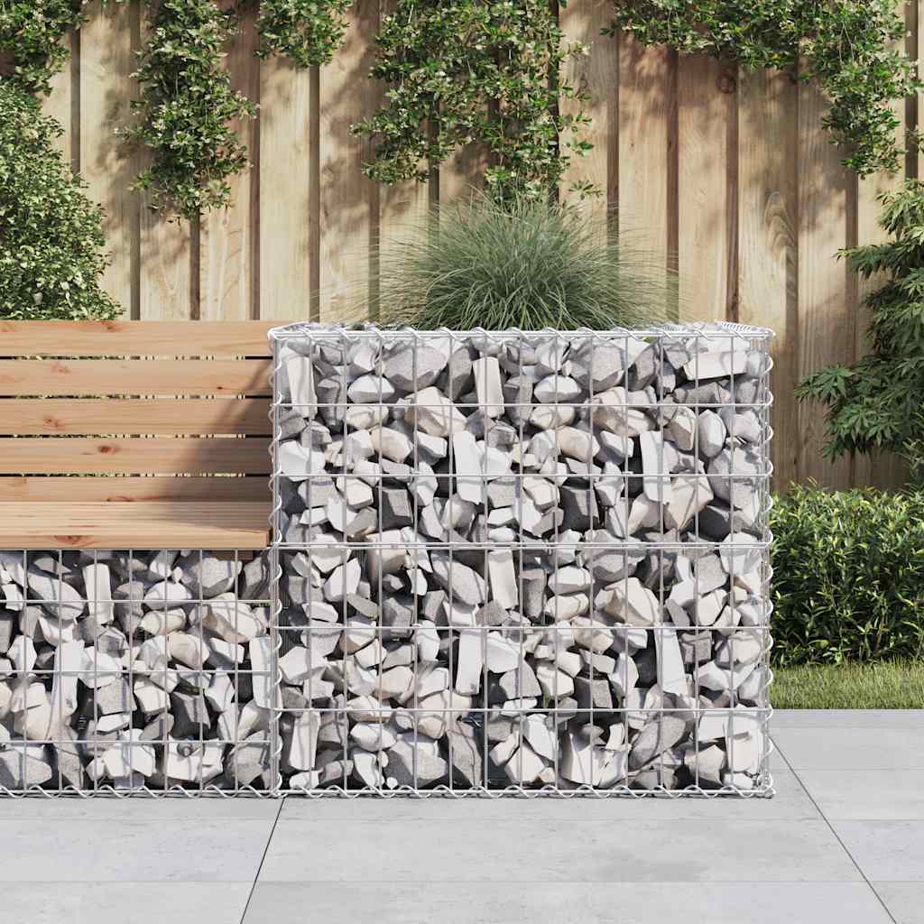 Gabion Basket Silver 70x70x65 cm Galvanized Iron