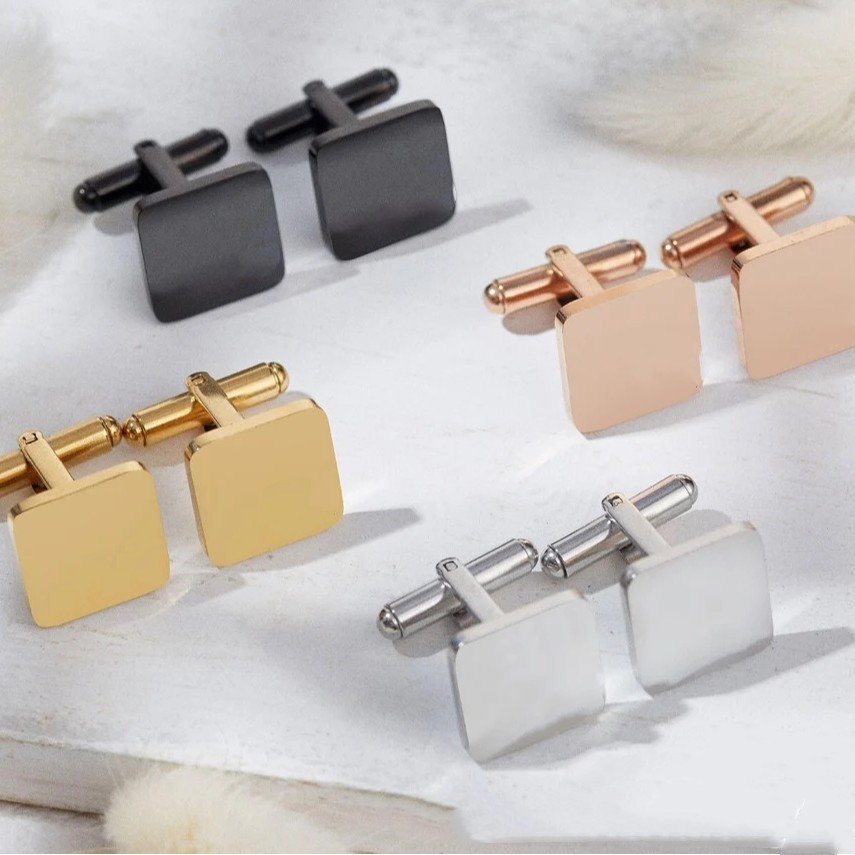 1 Pair French Simplicity Shirt Cufflinks Glossy