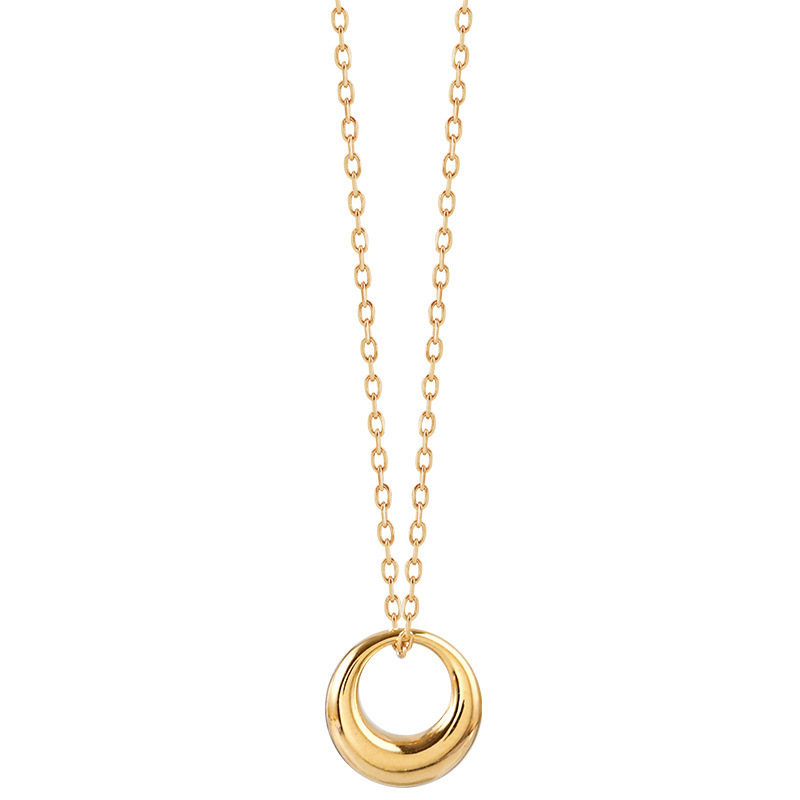New Titanium Steel Geometric Circle Necklace Women