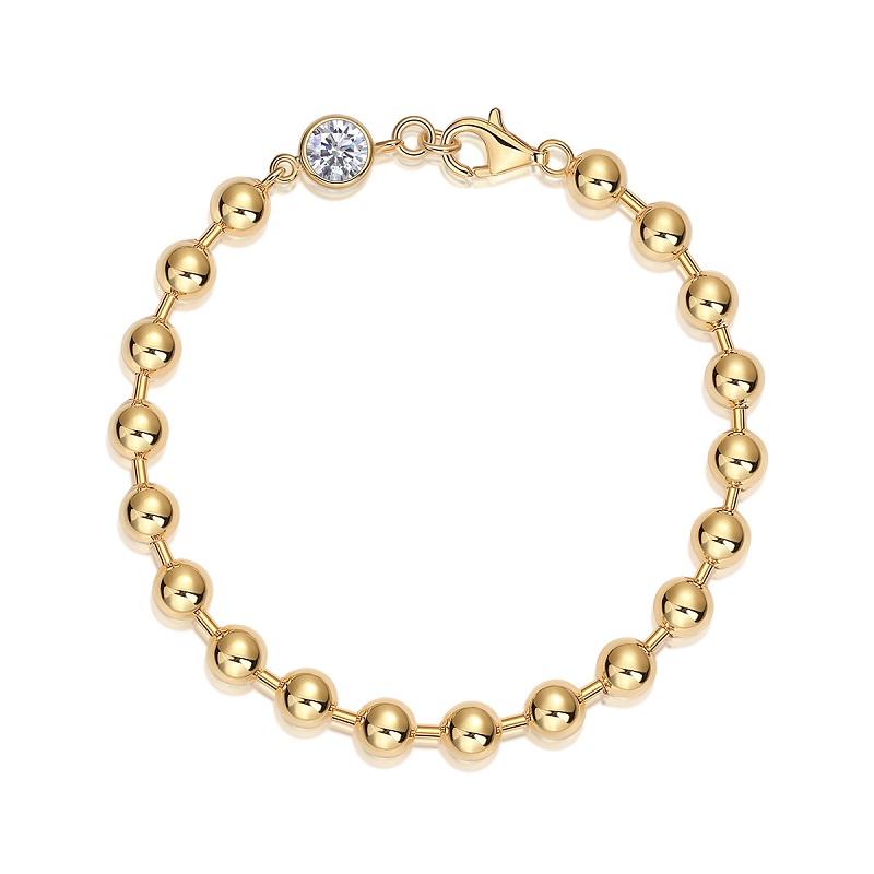 1-carat Luxury And Fashionable Light Luxury Trend Jewelry Silver Bracelet Set With Top-quality Moissanite, S925 Silver Electroplated With Gold