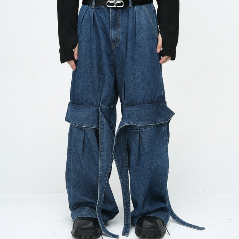American Niche Deconstructed Design Loose Washed-out Jeans