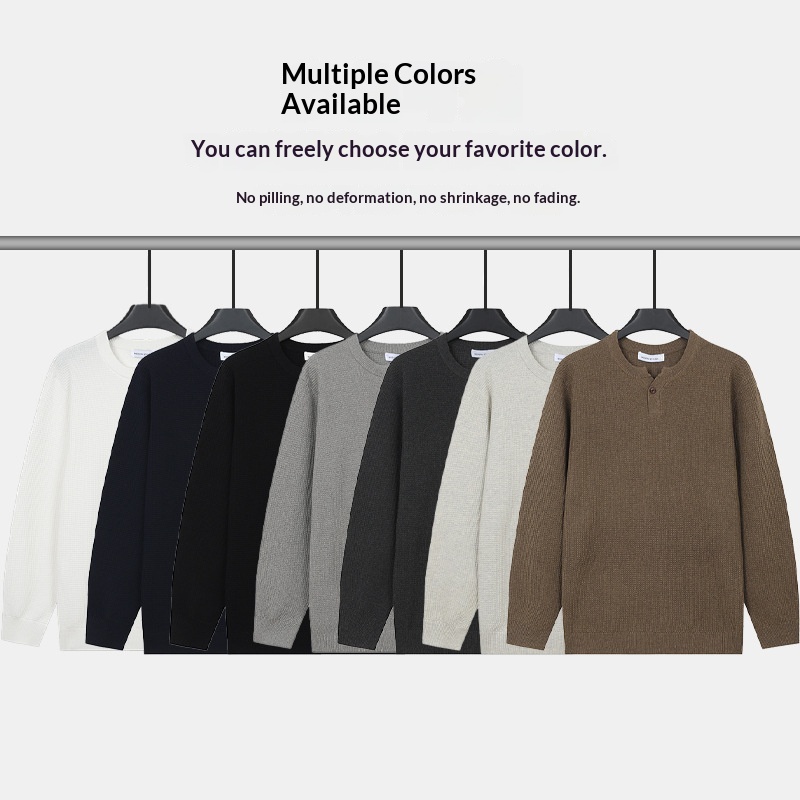 Mens Turtleneck Knitted Sweater Solid Color Sweater