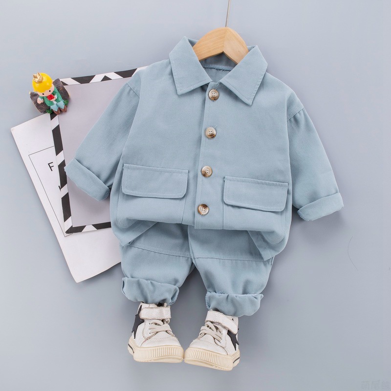 0-4-Year-Old Boy'S Spring New Fashion Jacket 2-Piece Set Korean Baby Children'S Suit 1-Piece Hair Substitute