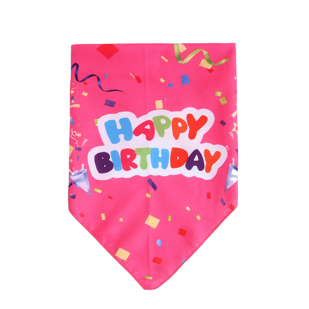 Cute Polyester Pet Birthday Triangle Scarf