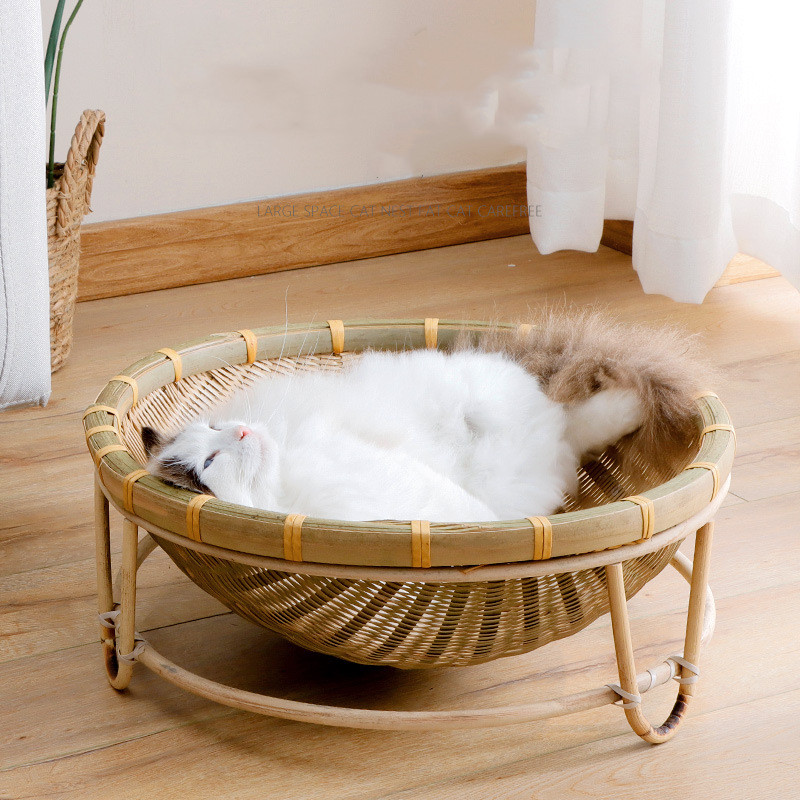 Bamboo Cat Nest Universal Semi-enclosed Washable Woven Toy