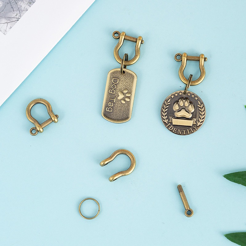 Dog ID Tag Stainless Steel Engraved Nameplate Keychain