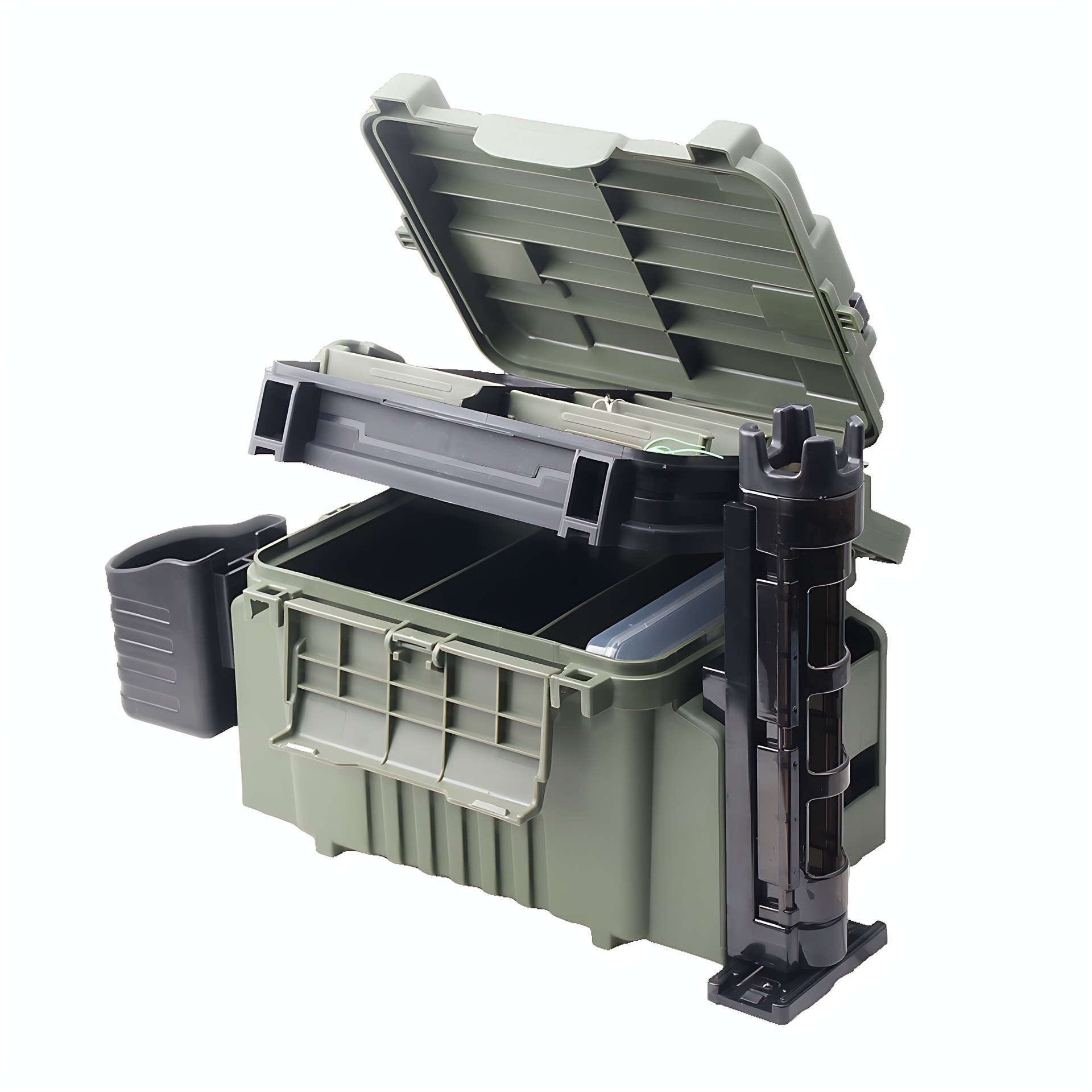 Reinforced Thickened High-Capacity Multi-Compartment Sit-On BaitcastingSea Fishing Tackle Box