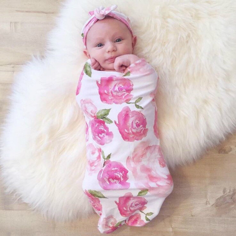Baby Sleeping Bag Rabbit Ears Hair Band Set