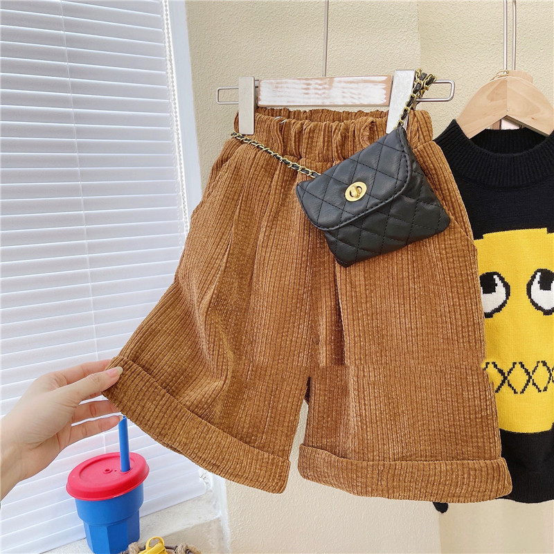 Autumn Girl's Coffee Corduroy Loose And Casual