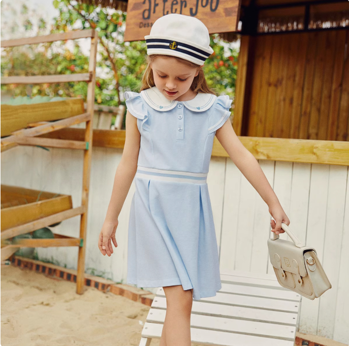 A Stylish Polo Dress For Girls In Summer For Children