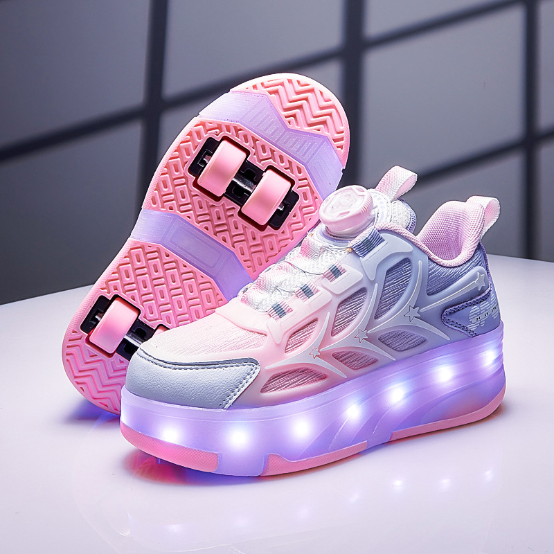 Four-Wheel Childrens Flashing Mesh Roller Skates