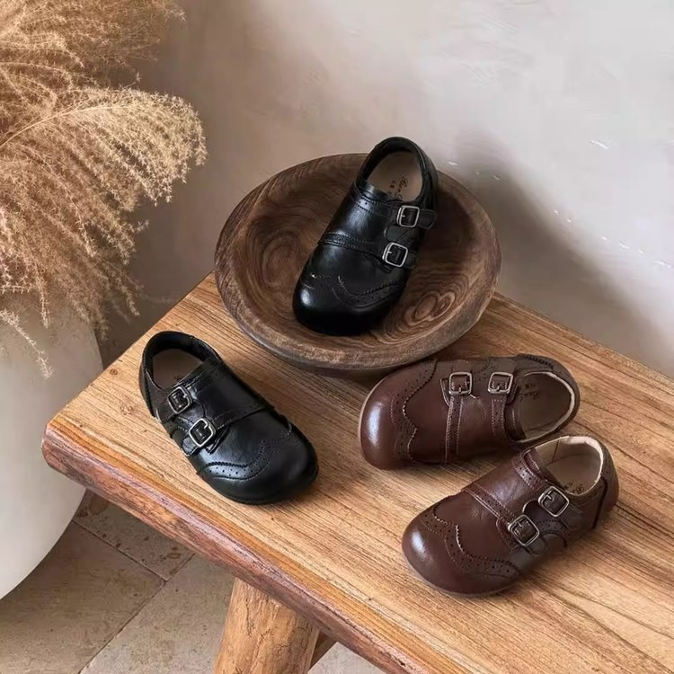 2026 Spring New Kids Leather Loafers, British Style Soft Sole Casual Shoes, Toddler Walking Shoes For Boys & Girls