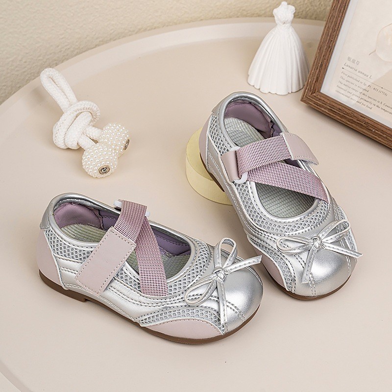2026 Spring & Autumn Girls Shallow Mouth Leather Shoes, Retro Mary Jane Flats, Versatile Soft Leather Bow Ballet Shoes