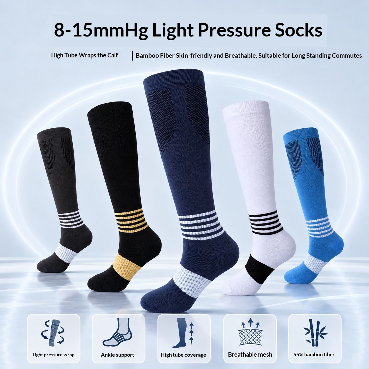 Odor-Resistant Running Compression Calf Sleeves For Sports