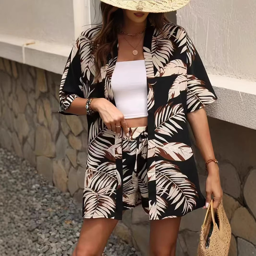 3D Digital print Womens Cardigan Amazon style Fashionable Print Casual Resort wear Vibe