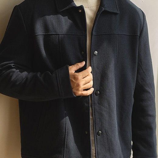 American Texture Lapel Commuter Coat For Men