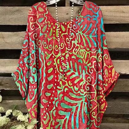 3D Printing Of Women's Round Neck Long Sleeve Blouse